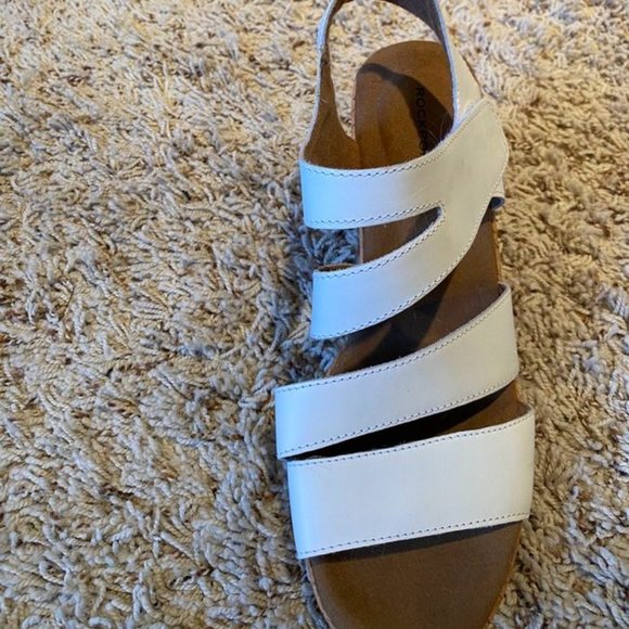 Sandales Nine West à Semelle Compensée En Liège - Bride à Boucle Blanche - Taille 10 US